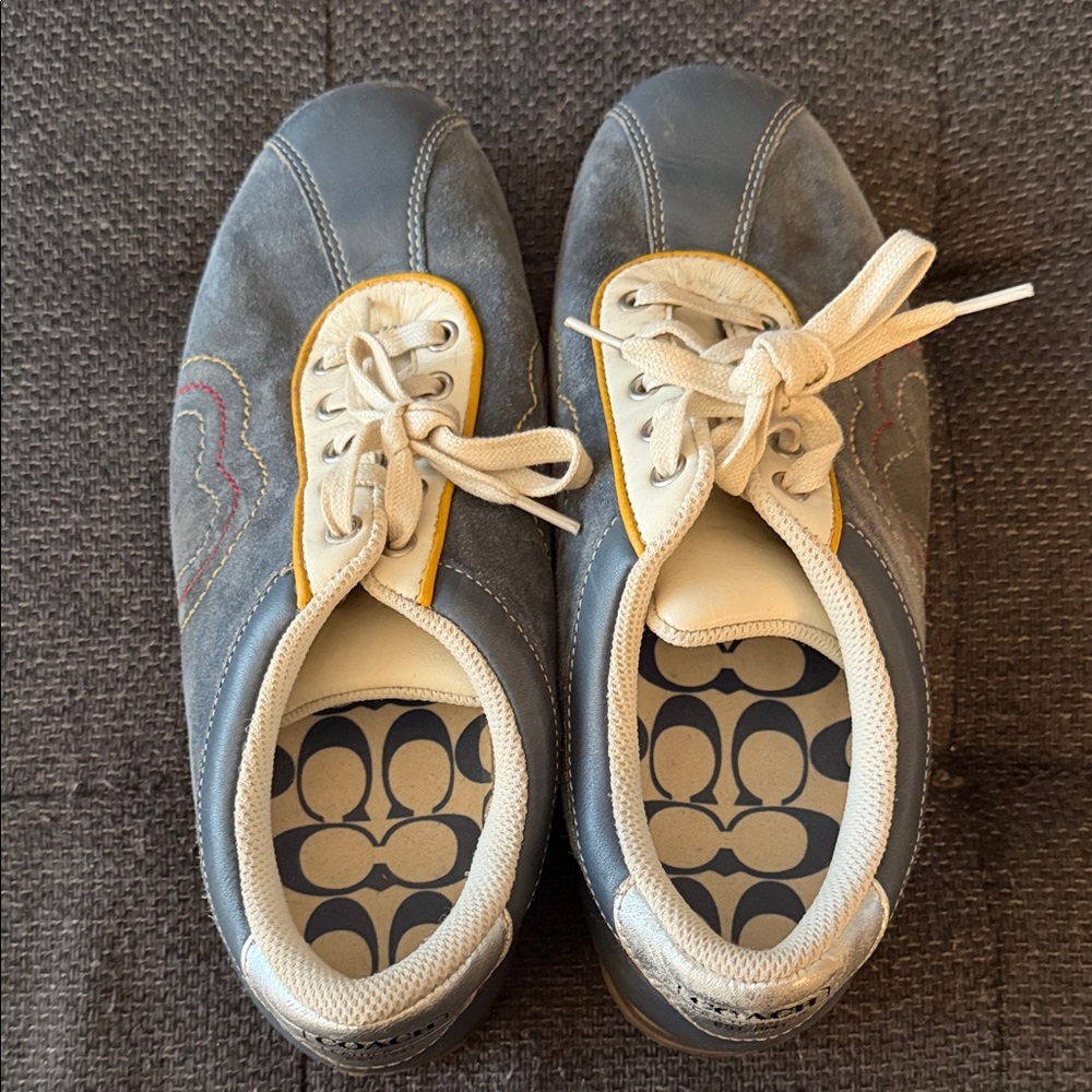 Coach Women's Sneakers in Gray and Yellow